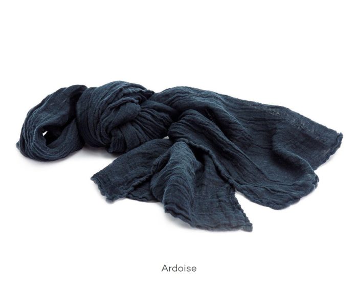Chèche_Echarpe_scarf_couleur chanvre_Ardoise_L'Inatelier_Nantes__mode homme_femme_textile