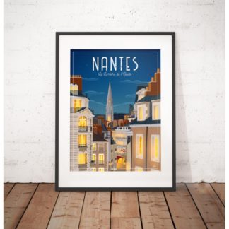 affiche-nantes-NUIT - La lumière de l'ouest - WIM - L'inatelier Nantes - tirage limité