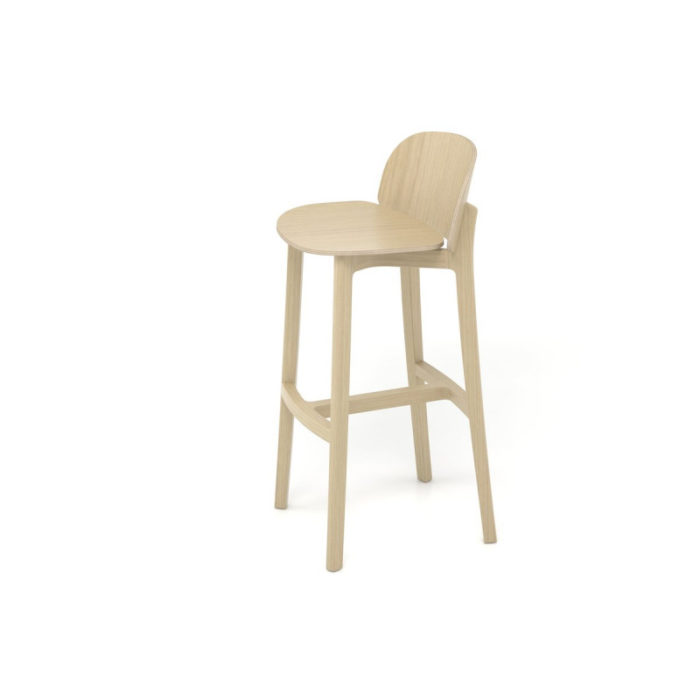 chaise-de-bar-lanas-BOSC-les landes-L'INATELIER- fabrication française-ebenisterie-savoir faire-chêne-bois-tapissé-tabouret-chaise haute-cuisine- décoration-made in france-nantes-déco