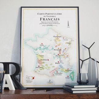 Affiche_carte-vins-france_Régions viticoles_vignobles_map_décoration_poster_nantes_L'Inatelier_50x70_oenologie