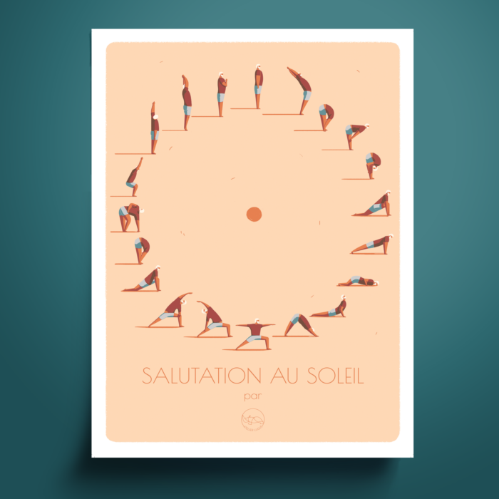 Affiche_salutation-au-soleil_illustration_atelier Lugus_yoga_méditation_décoration_nantes_L'Inatelier_déco_intérieur