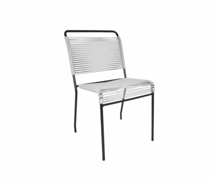 Chaise de jardin BOQA_doline_tressage PVC_made in france_couleurs_empilable_gris silex