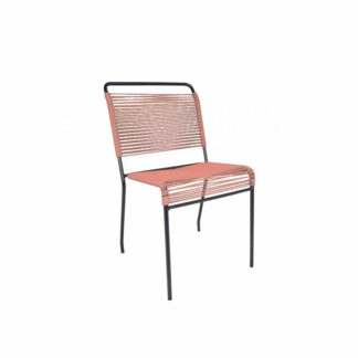 Chaise de jardin BOQA_doline_tressage PVC_made in france_couleurs_empilable_Terracotta