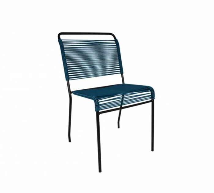Chaise de jardin BOQA_doline_tressage PVC_made in france_couleurs_empilable_Bleu Ocean