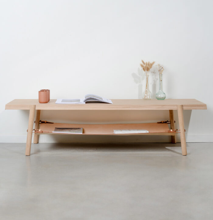 Table basse rectangulaire en bois massif