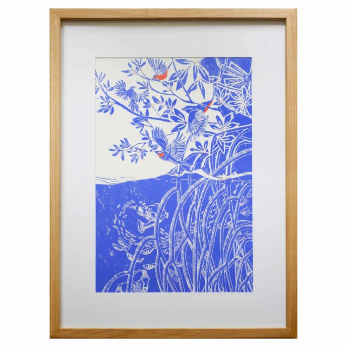 Grande Linogravure 'Mangrove' 60x80 cm