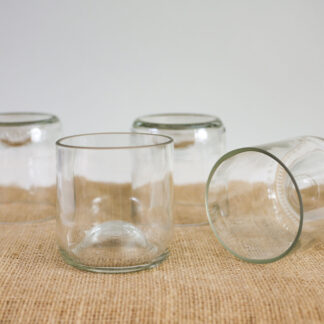 lot de 4 verres de table-blanc-bouteille-de-vin-recyclé-design-recyclage-verre-à-eau-transparent