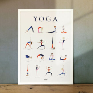 Affiche-Yoga-papier d'art-texturé-position-sport-memory-50x70cm-déco-nantes