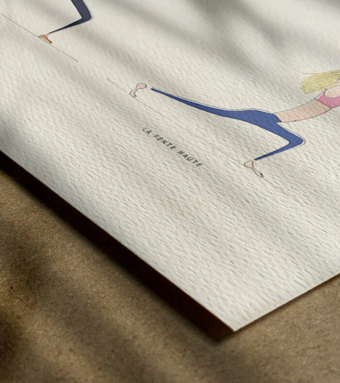 Affiche-Yoga-papier d'art-texturé-position-sport-memory-50x70cm-déco-détail