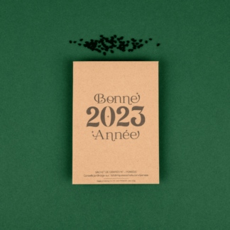 Bonne année 2023- carte de voeux-graine à planter-fête-cadeau de table-kraft- naturel-fabrication française