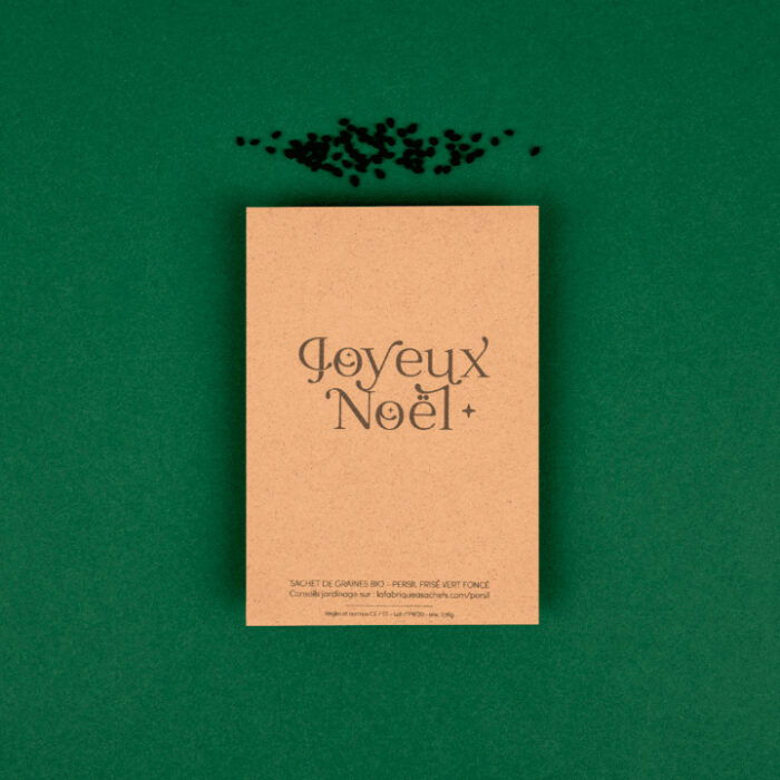 Joyeux noël- carte de voeux - graine à planter- fête - carte cadeau-kraft- naturel-made in france