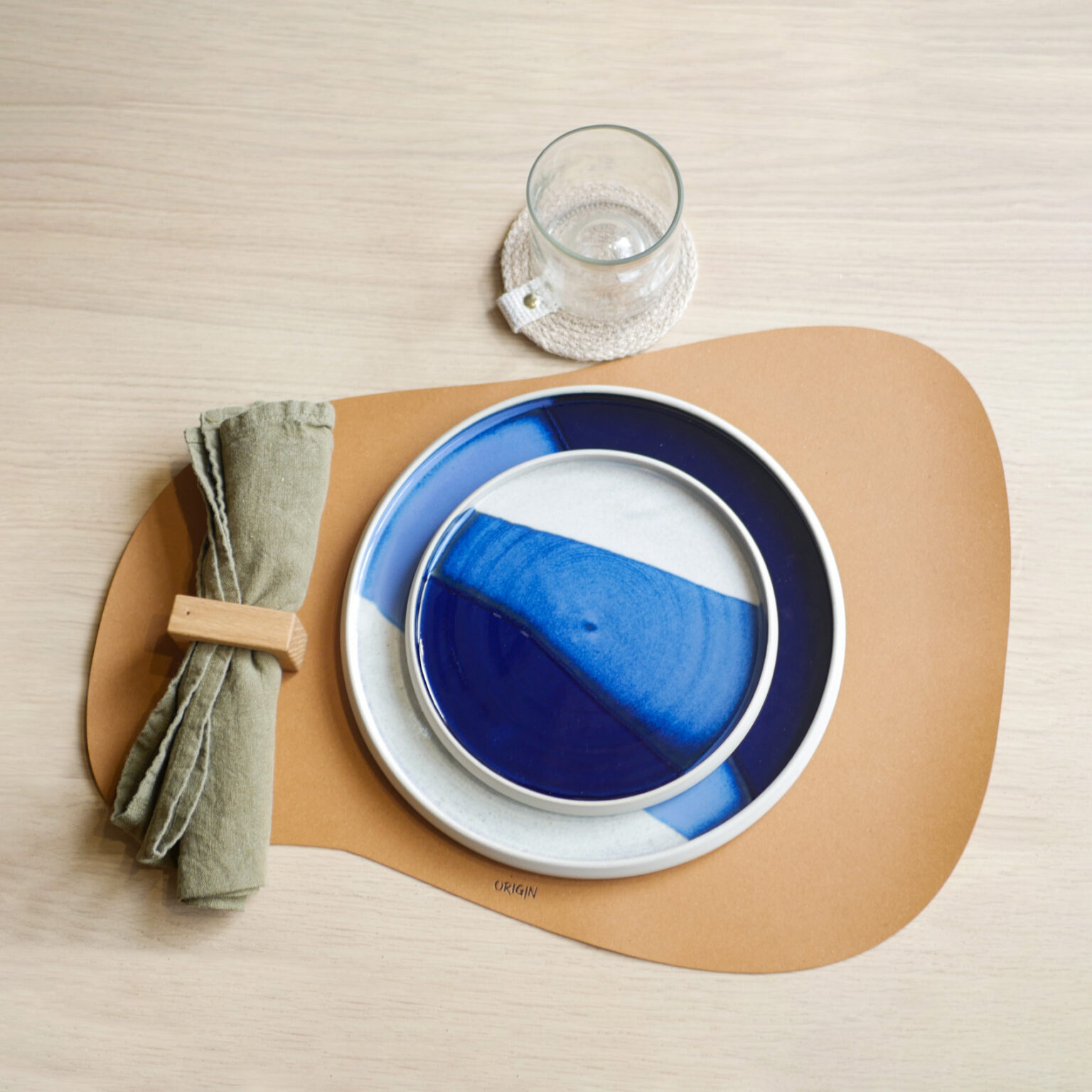 Assiette à Pain H&H Indigo – Grès Beige Et Bleu, 14 Cm
