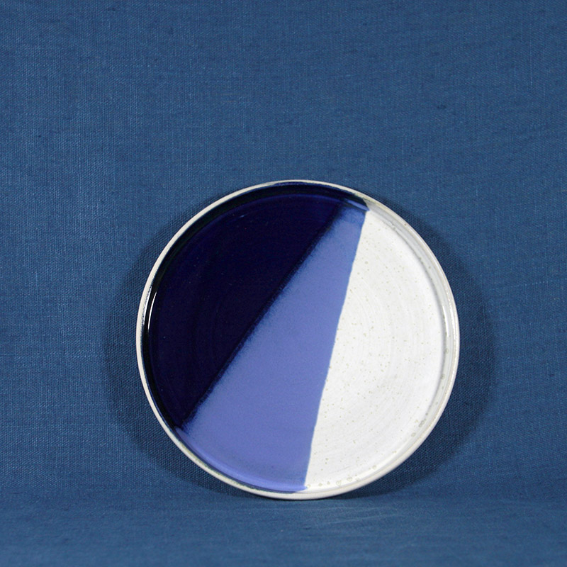 Assiette dessert en grès Bleu - 17 cm - L'INATELIER Design & Artisanat