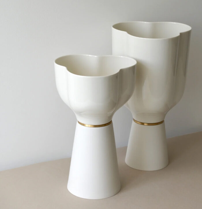 Lampe en porcelaine blanche
