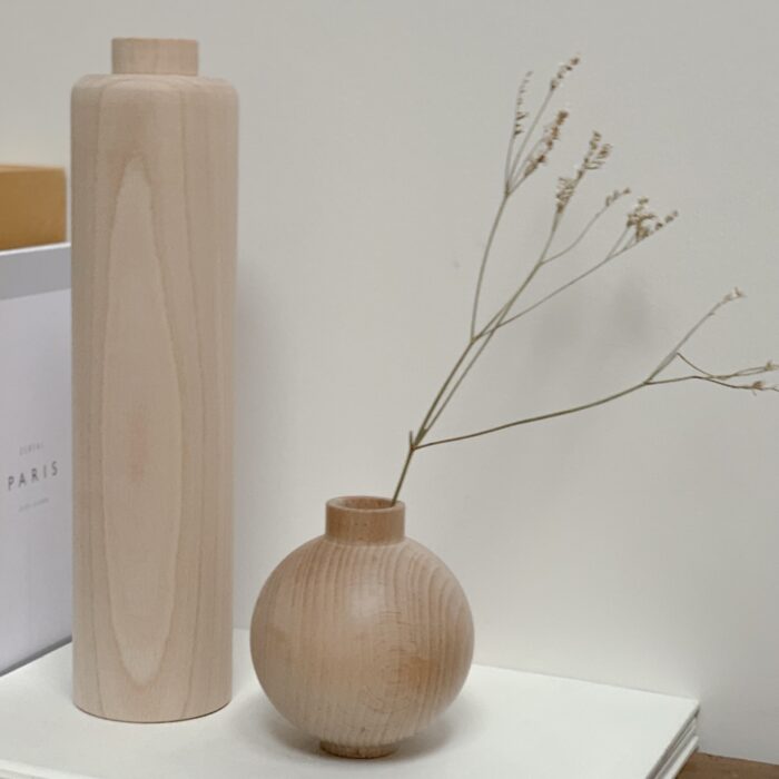 duo vases en bois