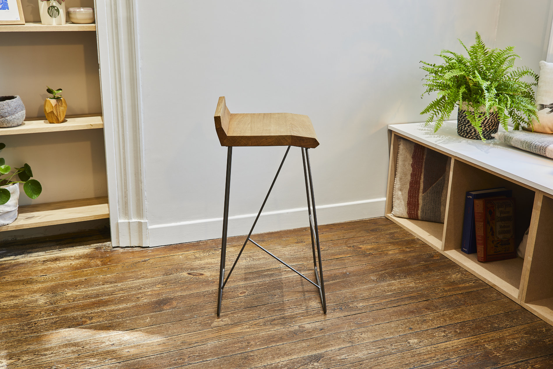 Tabouret de bar en chêne - Zig – Image 2