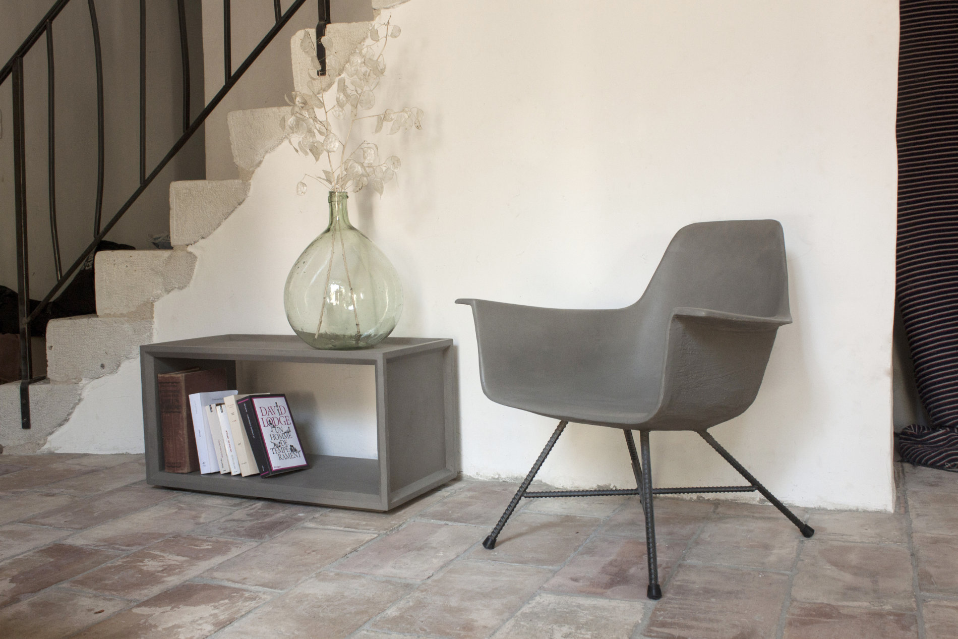 fauteuil beton - peds acier, lyon beton