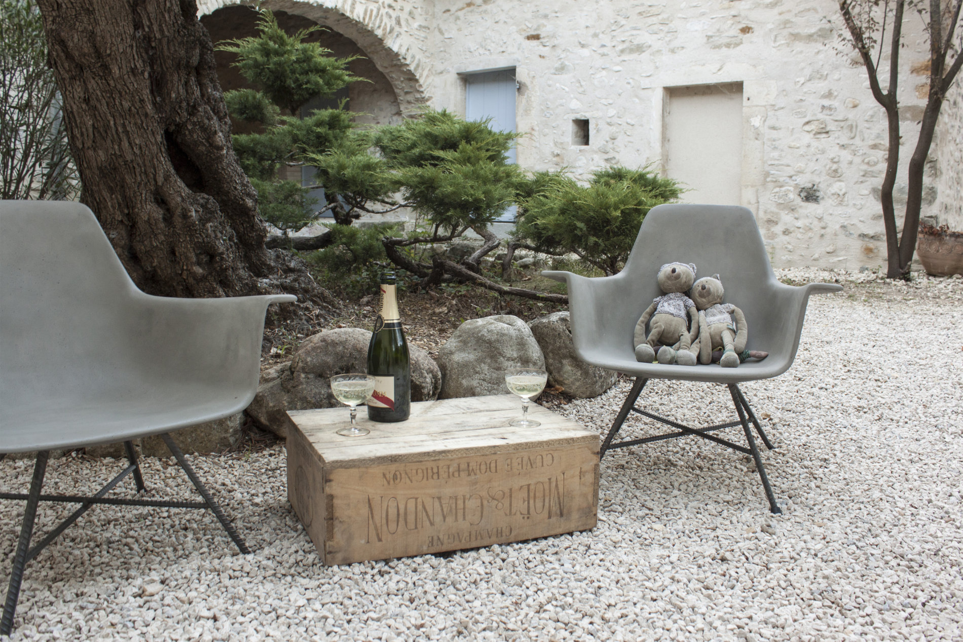 fauteuil beton - peds acier, lyon beton