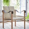 Fauteuil en bois cuir et lin compact temps libre F1 L'INATELIER Nantes