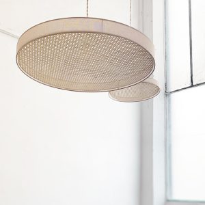Suspension Eclipse 80 et eclipse 50, suspension cannage, luminaire cannage An°So Design L'Inatelier Nantes Déco Design et Artisanat français