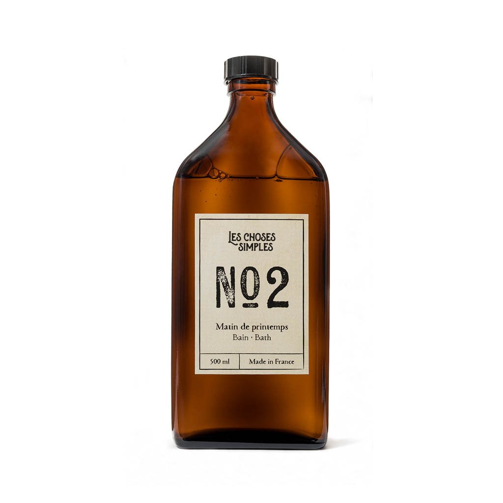 Bain moussant N°2 - Les choses simples - Matin de printemps - 500ml-L'INATELIER-N°2 Matin de printemps-fabrication artisanale-facon verre - rechargeable- zéro déchets-made in France- déco-maison-concept store-bien être