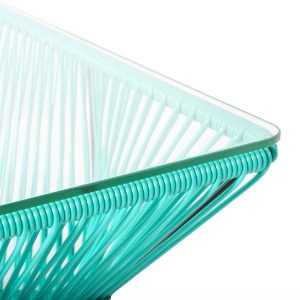 table basse rectangulaire exterieur Vercruz Boqa_salon de jardin_design_pvc_tressage polyvinyl_terrasse_balcon_picsince_été_mobilier ext_couleur_personnalisable_plateau en verre_made in France_L'Inatelier_Nantes_boutique déco_artisanat français_détail_vert