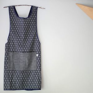 Tablier Japonais en coton_Heloise Levieux_L'INATELIER_Nantes_linge de maison_cuisine_décoration_motif japonais_étoile_face avant