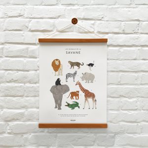 memoryAffiches_animaux_SAVANE_enfant_chambre_jeux_ludique_madeinfrance_nantes_L'Inatelier_poster_dessin_girafe_elephant_tigre_zebre40x50cm