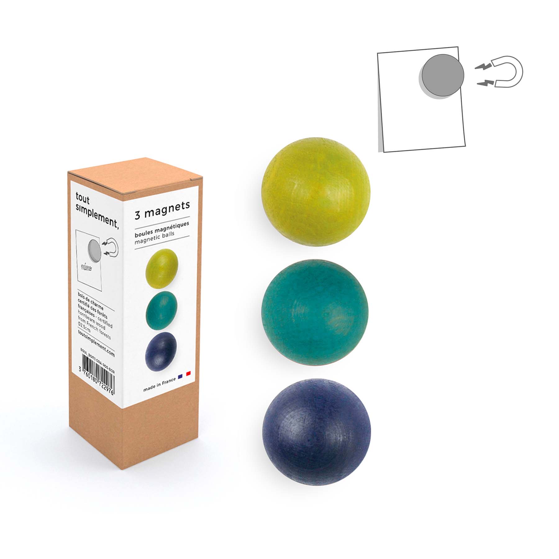 magnets-boule-magnetique-aimant-frigo-design-tout-simplement-linatelier-made-in-france-fabrication-française-jura-circuit-court-bois-couleur-lot-eco-responsable-nantes-décoration-boutique-idée-cadeau-noel-accessoire-cuisine-camaïeu-vert-bleu
