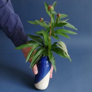Vase en grès - Bouteille bleue - Candice Courau