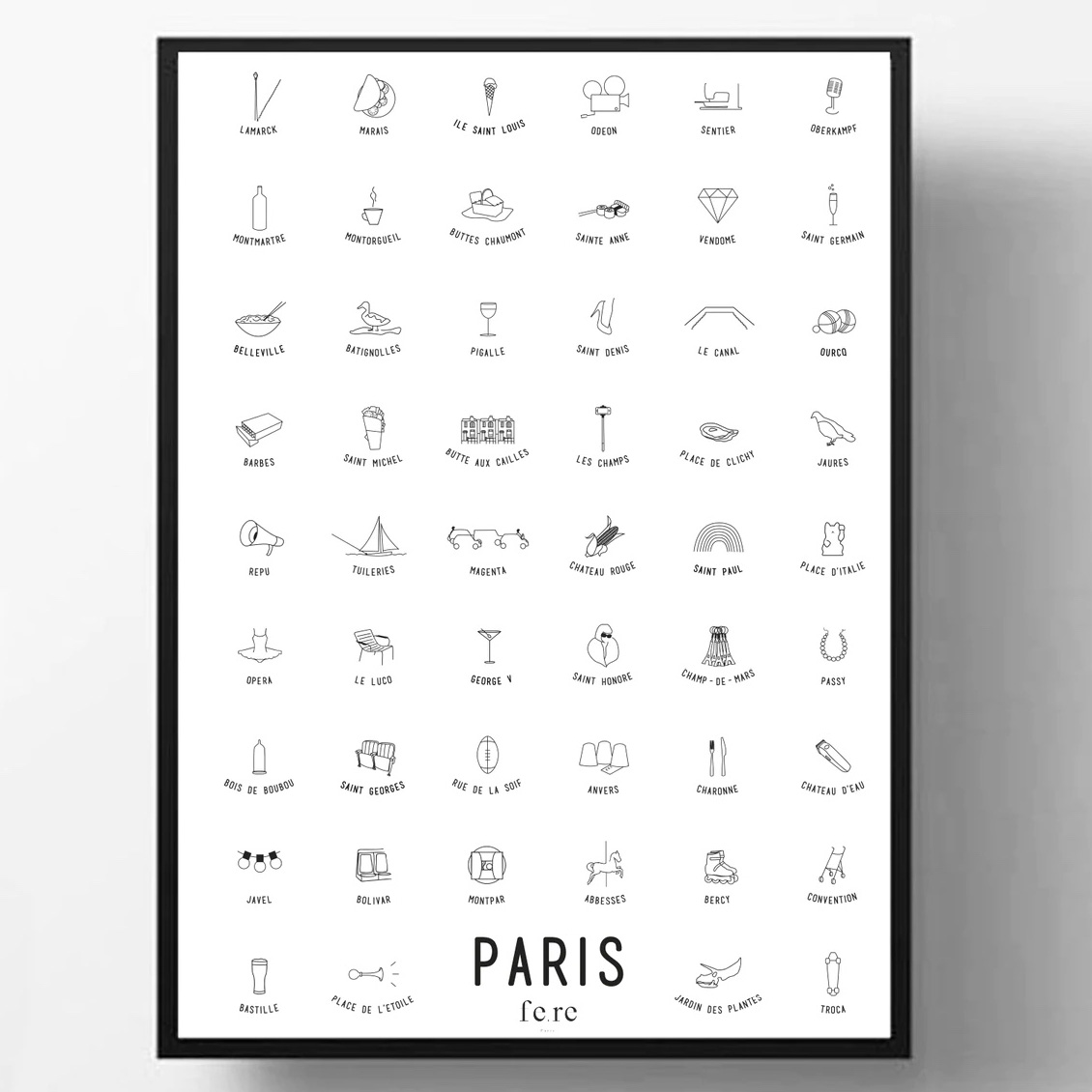 affiche paris et ses quartiersfere paris