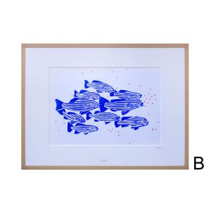 Linogravures - Morgane Chouin - 30 x 40 cm - cadre kraft - 033