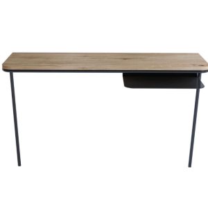 Bureau console bois et métal - KNGB- Chêne-déco-fabrication française