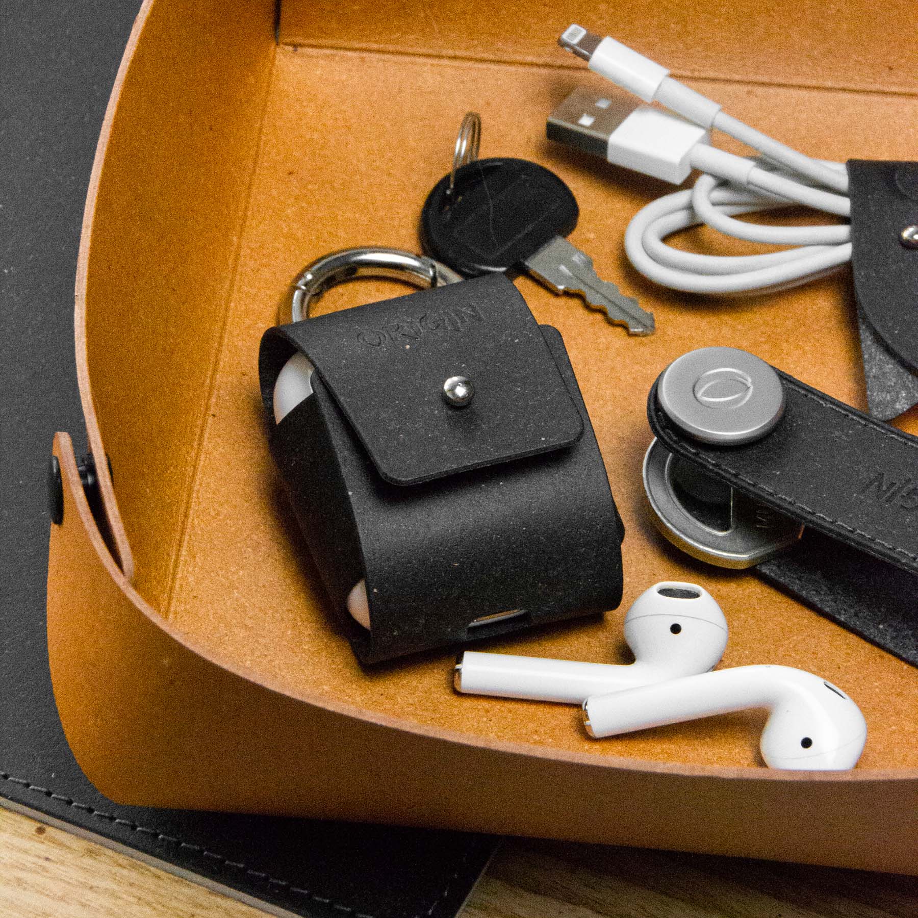 Porte clés vis en cuir recyclé – Image 3