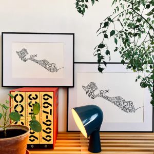 Affiche île de ré les petits plans linatelier made in france