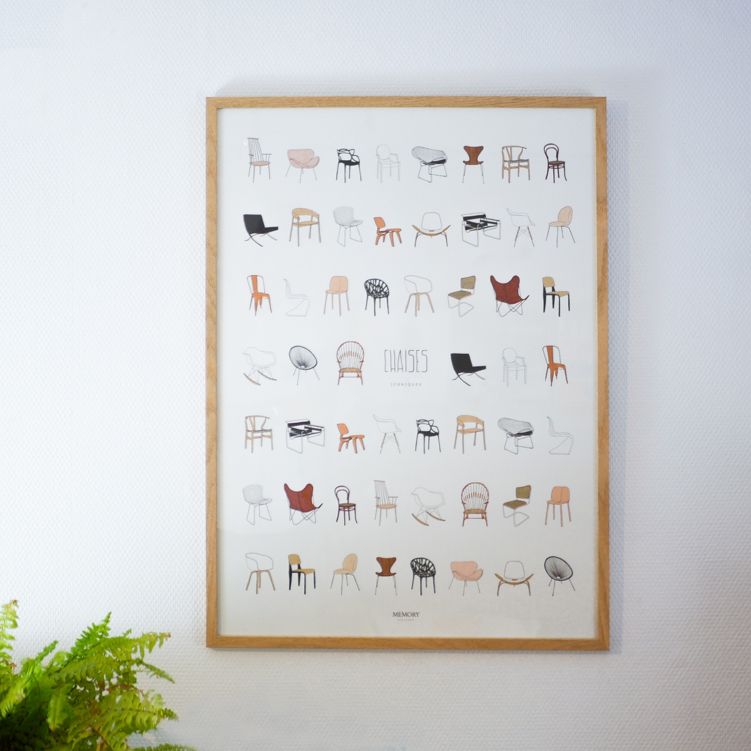 Cadre 50x70 cm chêne frêne linatelier