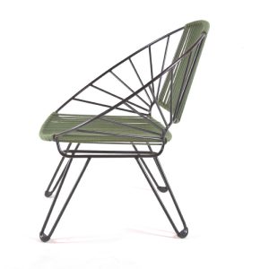 fauteuil Coba , un acapulco rond signé Boqa. Vue de côté