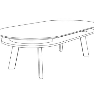 Table basse ovale