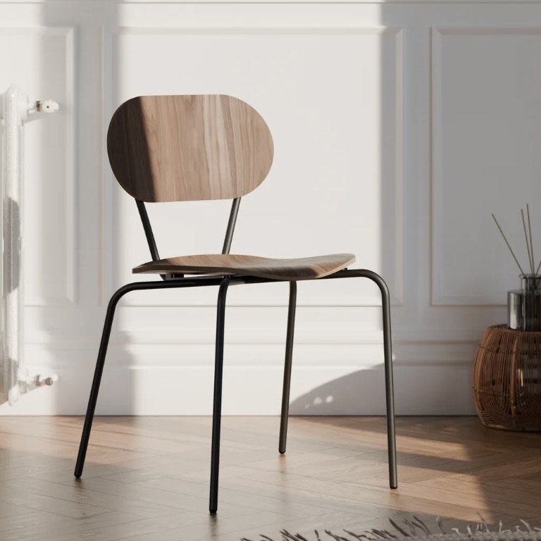 Chaise bois et métal empilable – ML68